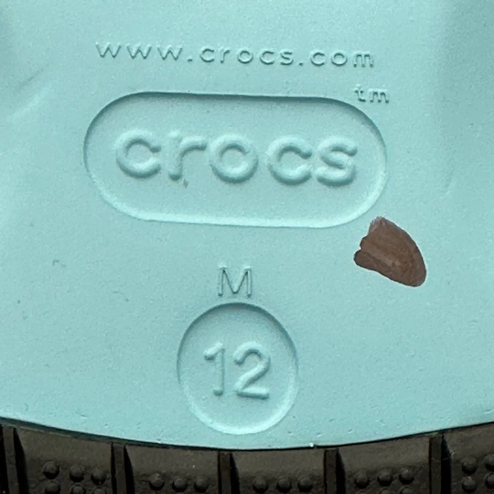 Crocs 208926-4LE Mens 12 Classic Adjustable Clog Zen Garden Terry‎ Cloth Shoes